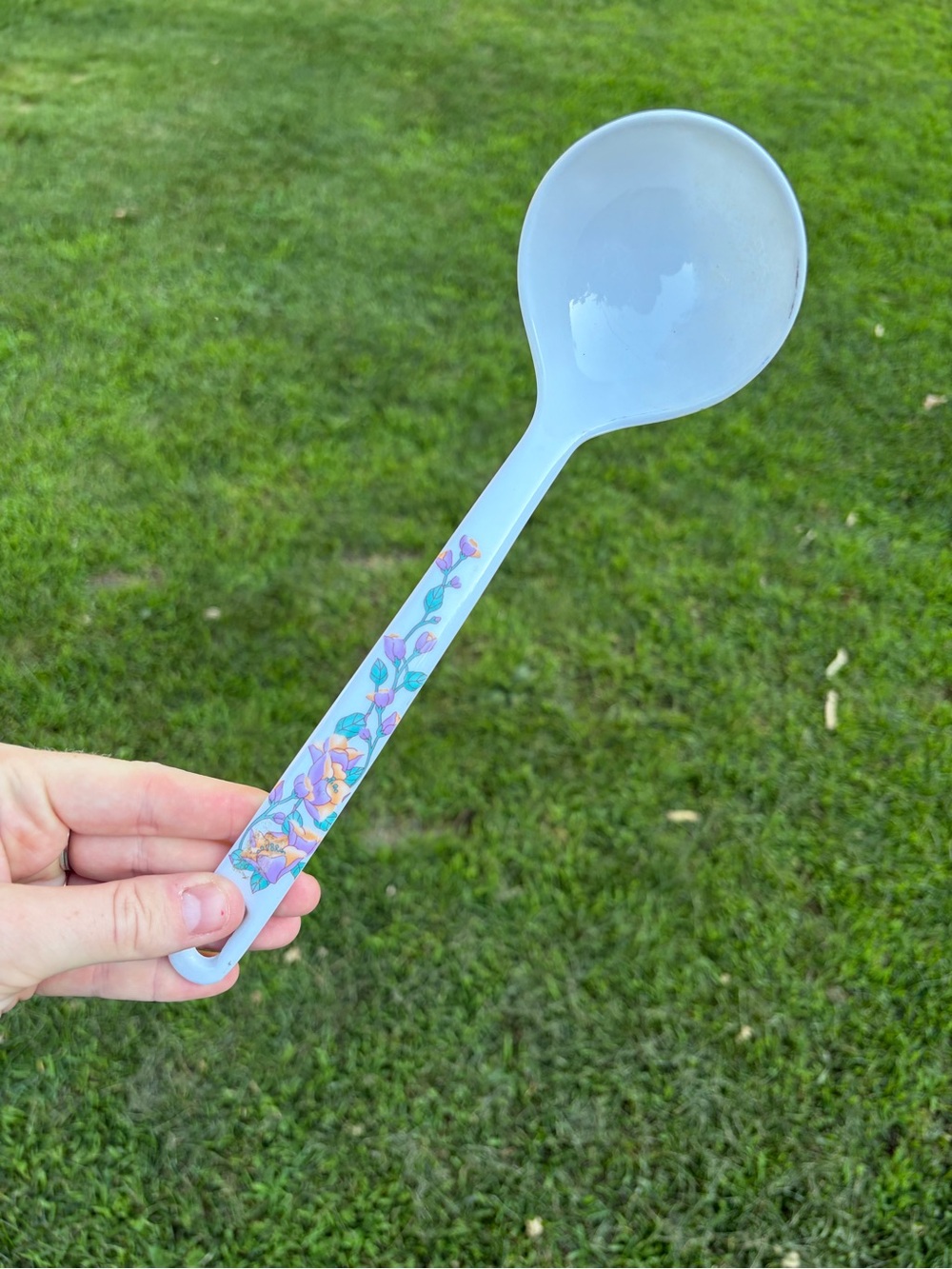 Vintage Melamine Ladle Floral Handle
